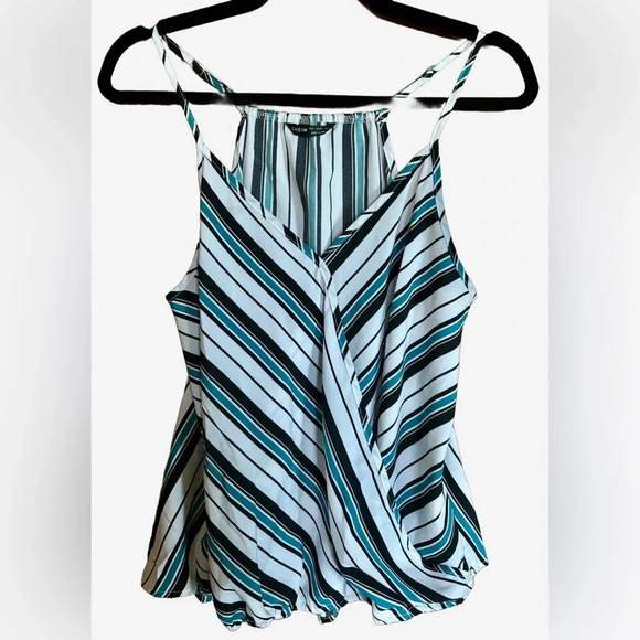 Shein Striped Sleeveless Wrap Top - Picture 1 of 8